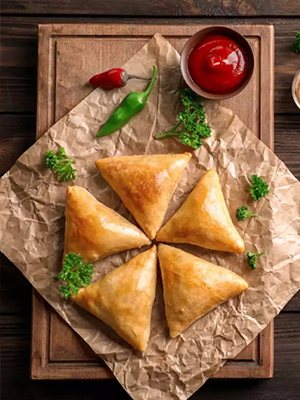 The Indian Villa Restaurant Motherwell Vegetable Samosa, 